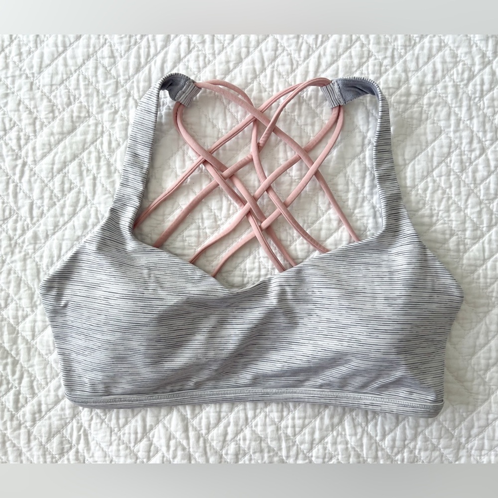 Lululemon Athletica Gray and Pink Sports Bra